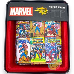 RGA Leatherworks Captain America LEATHER Wallet & Collectible Tin Set NEW Sealed